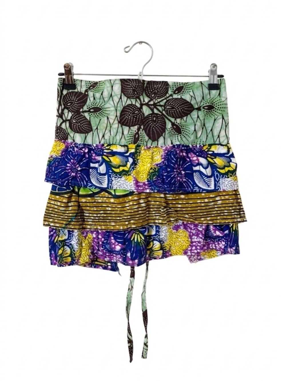 Unbranded Handcrafted Playful Various Prints Tiered Ruffled Tie in Back Apron
